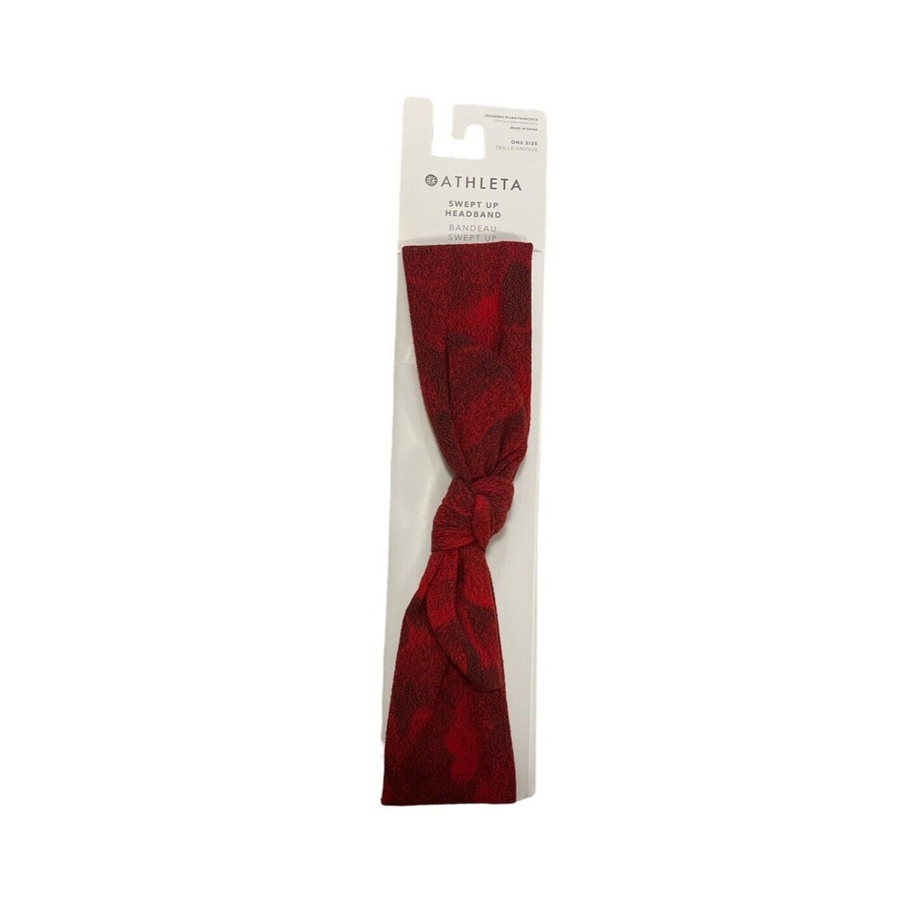 New Athleta Womens One Size Two Tone Red Swept Up‎ Headband